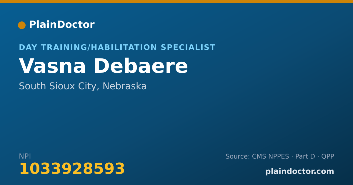 Shareable card for Vasna Debaere - Day Training/Habilitation Specialist, South Sioux City, NE
