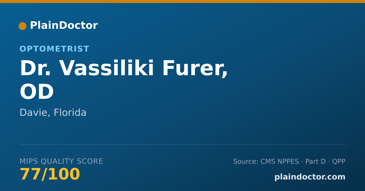 Shareable card for Vassiliki Furer, OD - Optometrist, Davie, FL