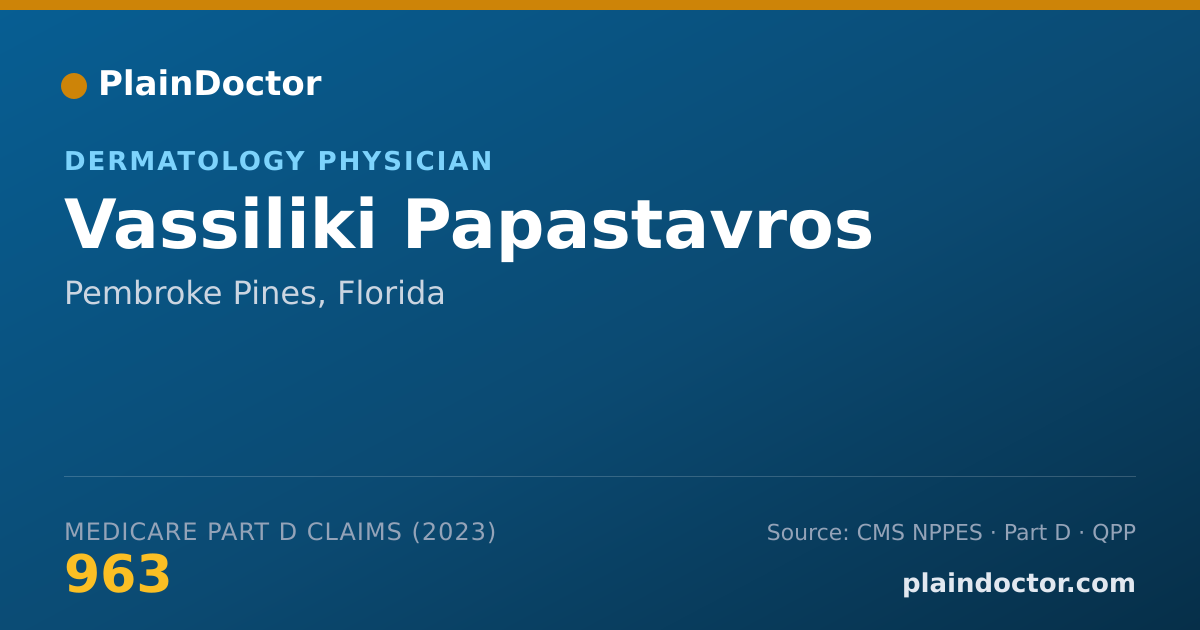 Shareable card for Vassiliki Papastavros - Dermatology Physician, Pembroke Pines, FL