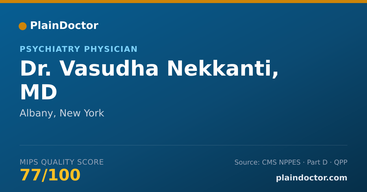 Shareable card for Vasudha Nekkanti, MD - Psychiatry Physician, Albany, NY