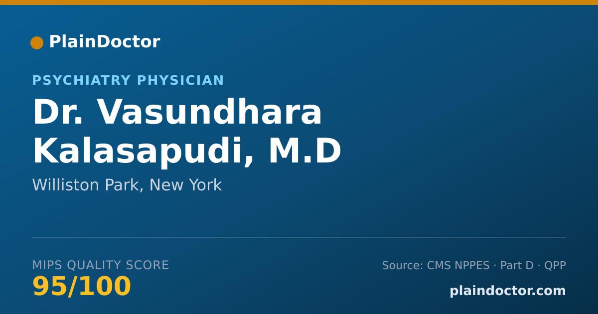 Shareable card for Vasundhara Kalasapudi, M.D - Psychiatry Physician, Williston Park, NY