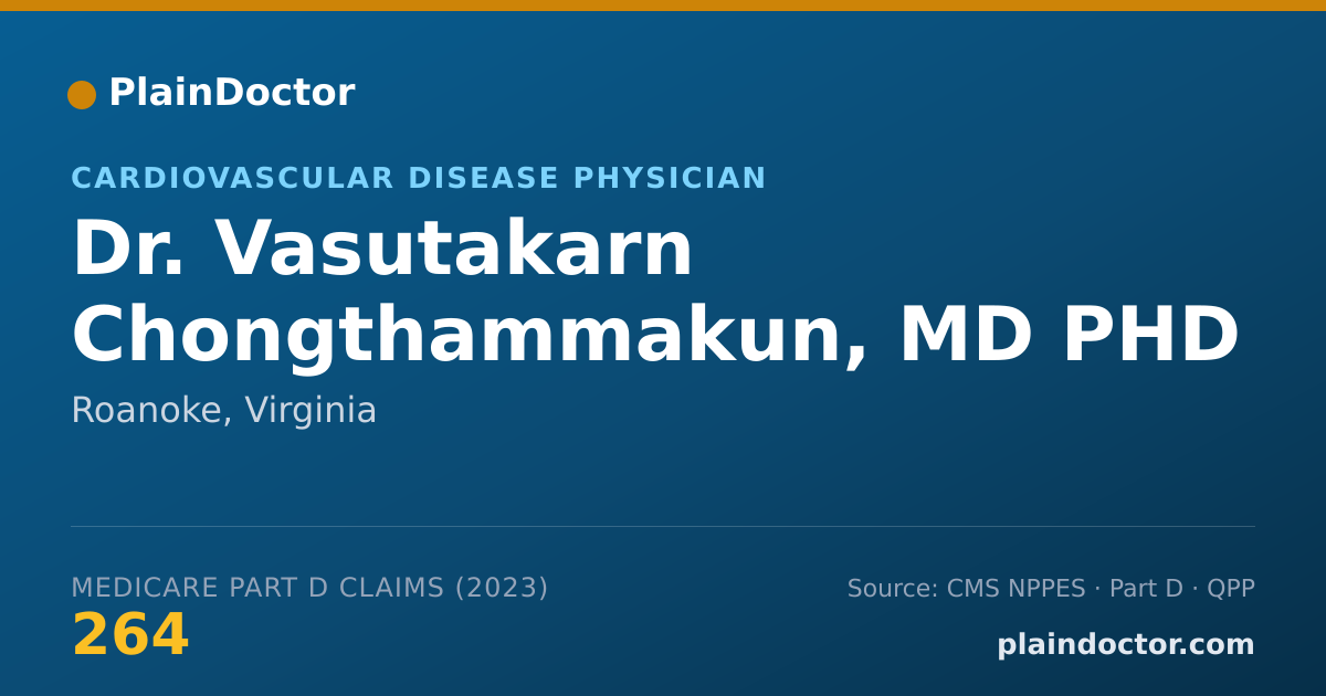 Shareable card for Vasutakarn Chongthammakun, MD PHD - Cardiovascular Disease Physician, Roanoke, VA
