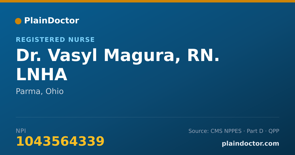 Shareable card for Vasyl Magura, RN. LNHA - Registered Nurse, Parma, OH