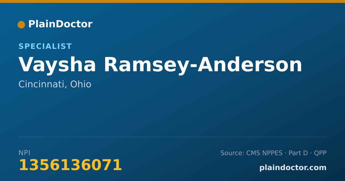 Shareable card for Vaysha Ramsey-Anderson - Specialist, Cincinnati, OH