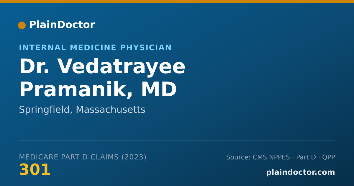 Shareable card for Vedatrayee Pramanik, MD - Internal Medicine Physician, Springfield, MA