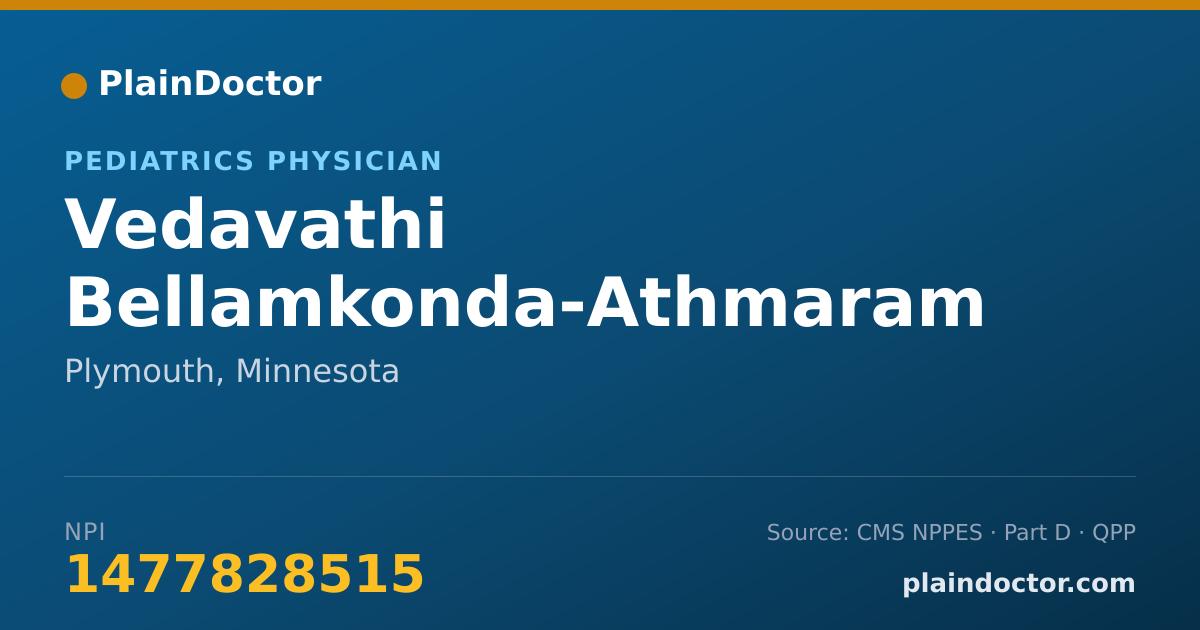 Shareable card for Vedavathi Bellamkonda-Athmaram - Pediatrics Physician, Plymouth, MN