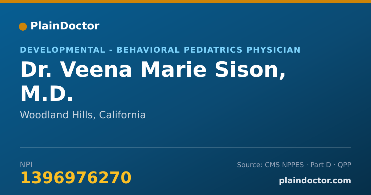 Shareable card for Veena Marie Sison, M.D. - Developmental - Behavioral Pediatrics Physician, Woodland Hills, CA