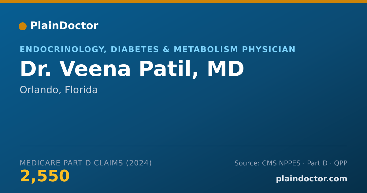 Shareable card for Veena Patil, MD - Endocrinology, Diabetes & Metabolism Physician, Orlando, FL
