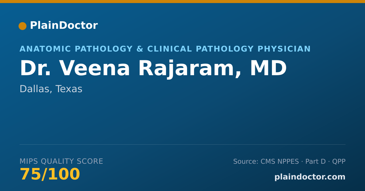 Shareable card for Veena Rajaram, MD - Anatomic Pathology & Clinical Pathology Physician, Dallas, TX