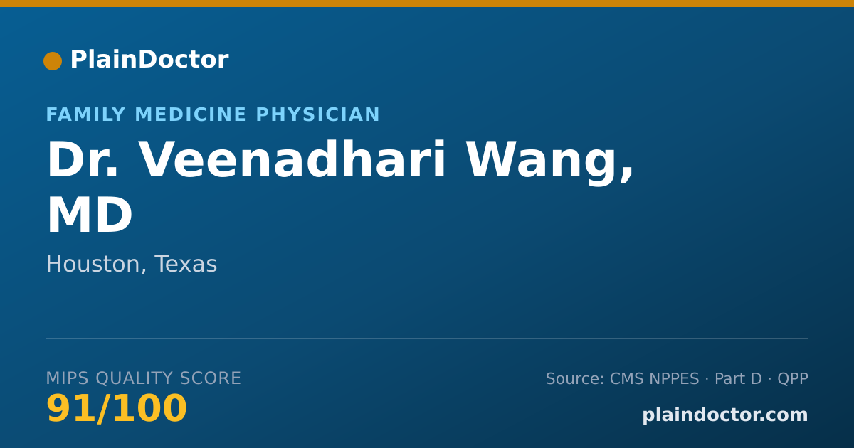 Shareable card for Veenadhari Wang, MD - Geriatric Medicine (Family Medicine) Physician, Houston, TX