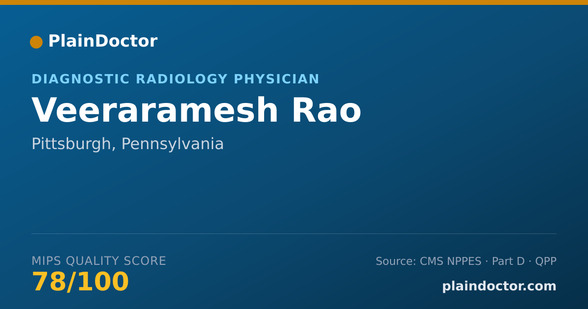 Shareable card for Veeraramesh Rao - Diagnostic Radiology Physician, Pittsburgh, PA
