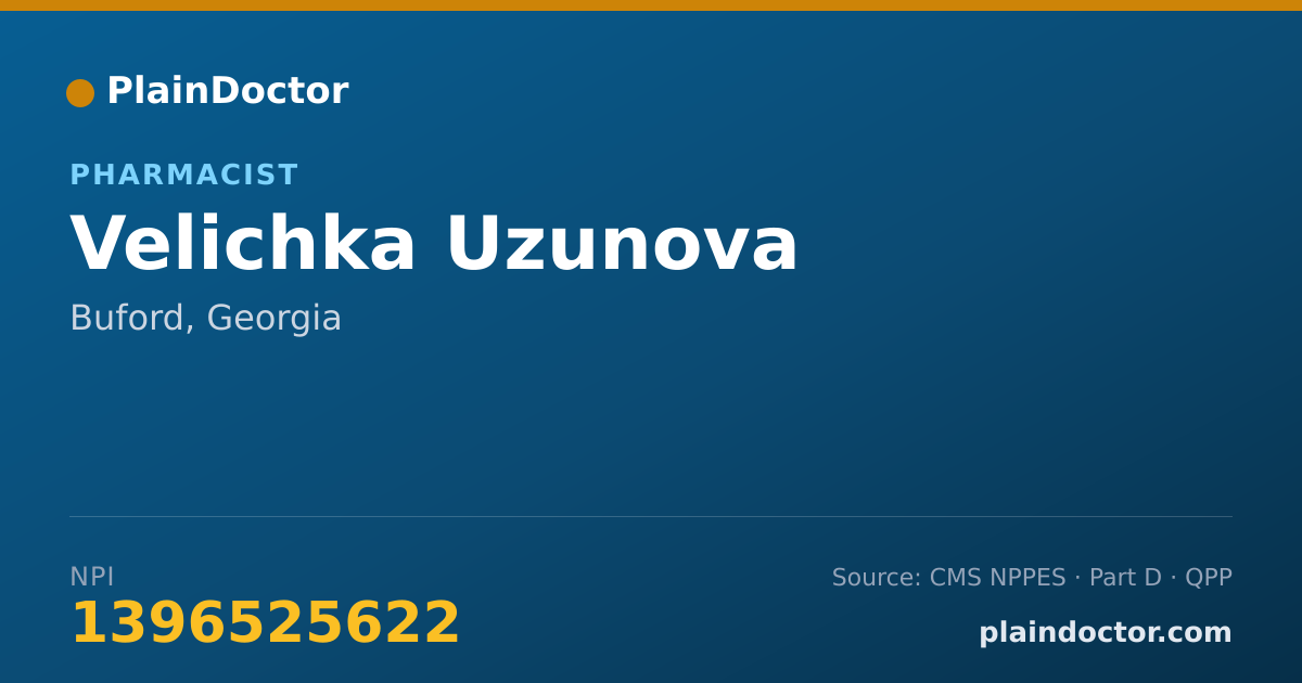 Shareable card for Velichka Uzunova - Pharmacist, Buford, GA