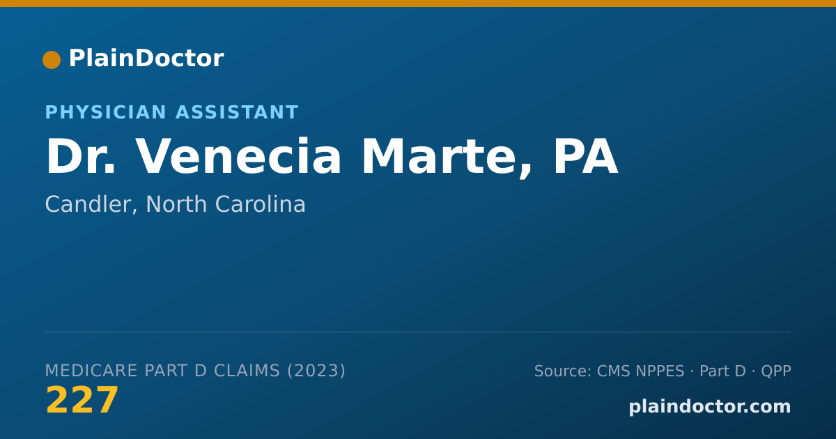 Shareable card for Venecia Marte, PA - Physician Assistant, Candler, NC