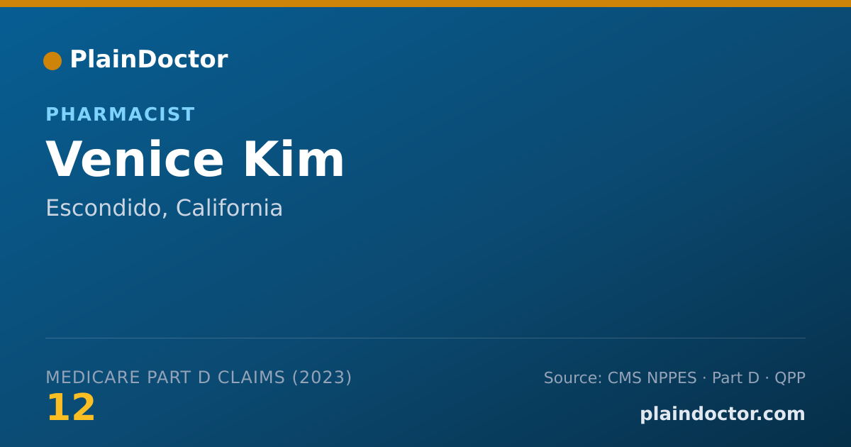 Shareable card for Venice Kim - Pharmacist, Escondido, CA