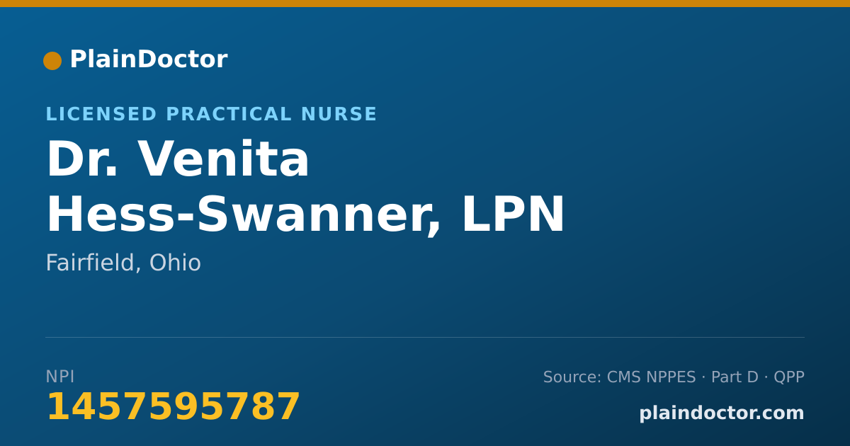 Shareable card for Venita Hess-Swanner, LPN - Licensed Practical Nurse, Fairfield, OH