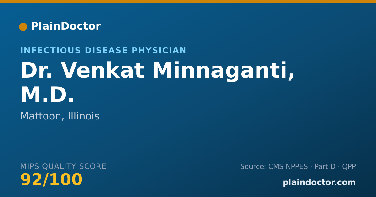 Shareable card for Venkat Minnaganti, M.D. - Infectious Disease Physician, Mattoon, IL