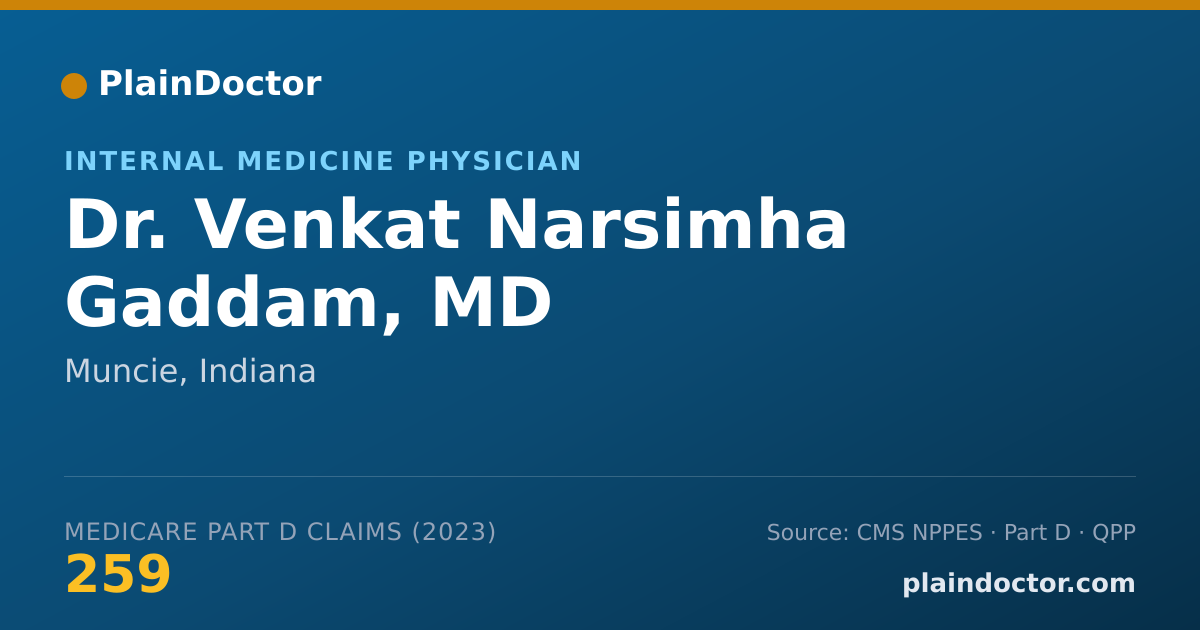 Shareable card for Venkat Narsimha Gaddam, MD - Internal Medicine Physician, Muncie, IN