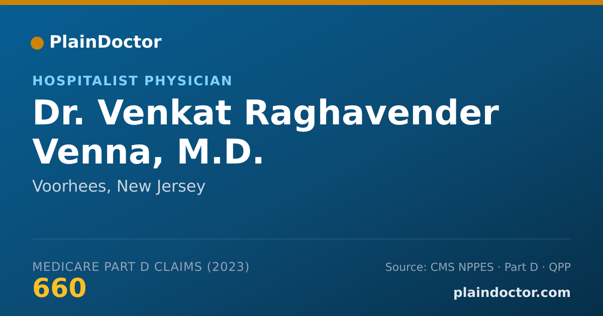 Shareable card for Venkat Raghavender Venna, M.D. - Hospitalist Physician, Voorhees, NJ