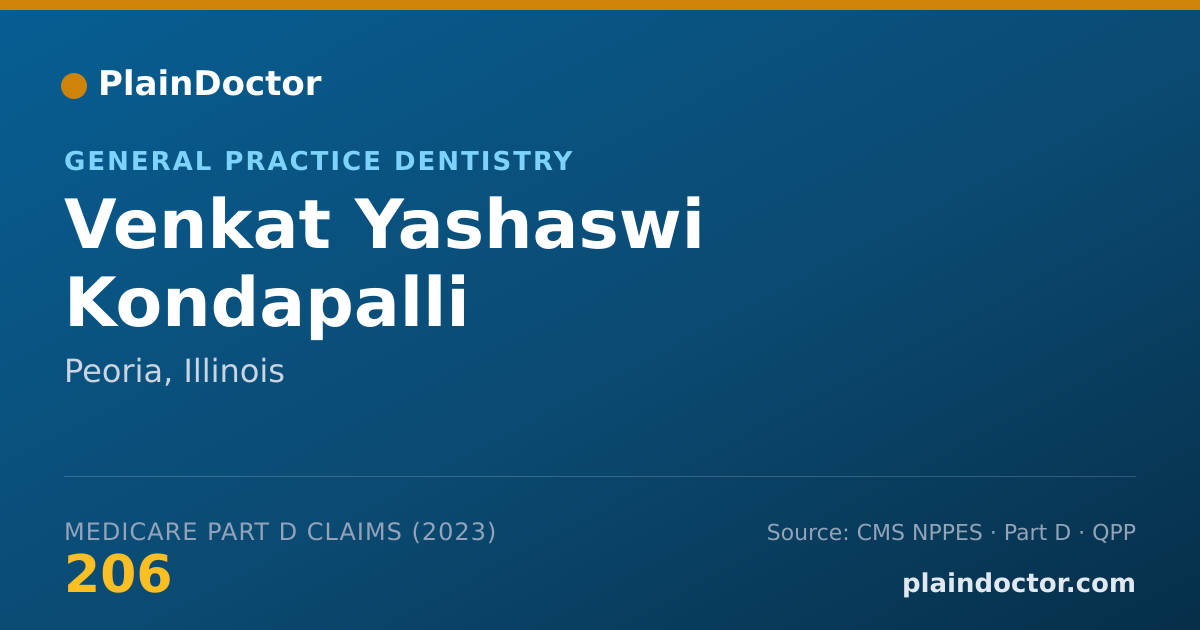 Shareable card for Venkat Yashaswi Kondapalli - General Practice Dentistry, Peoria, IL