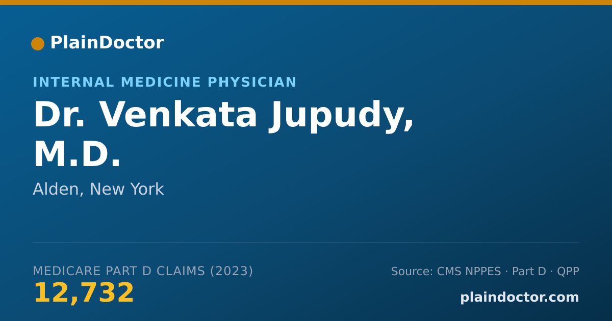 Shareable card for Venkata Jupudy, M.D. - Internal Medicine Physician, Alden, NY