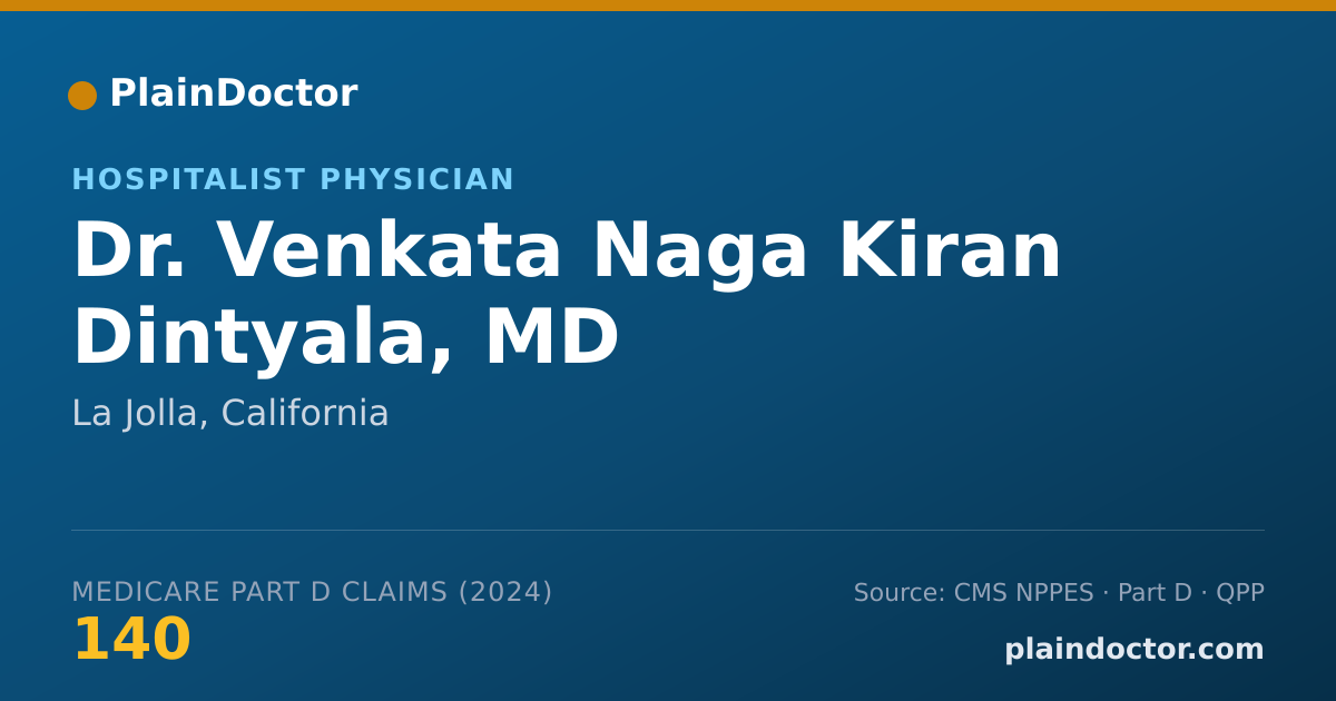 Shareable card for Venkata Naga Kiran Dintyala, MD - Hospitalist Physician, La Jolla, CA