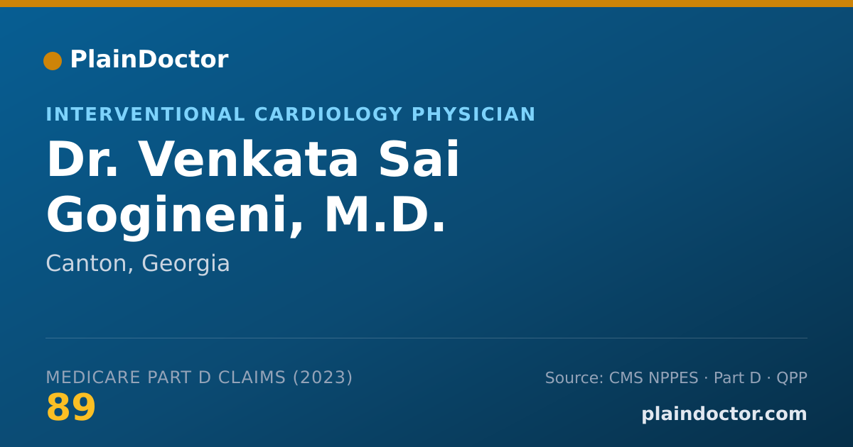 Shareable card for Venkata Sai Gogineni, M.D. - Interventional Cardiology Physician, Canton, GA