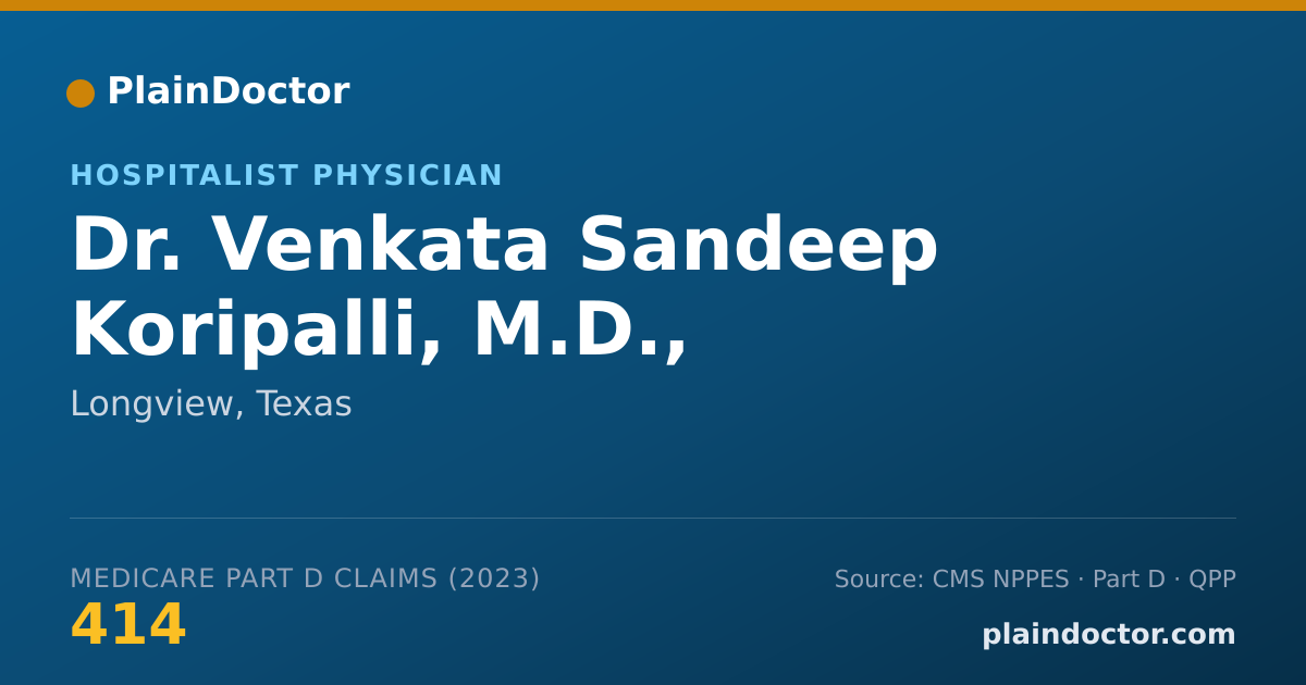 Shareable card for Venkata Sandeep Koripalli, M.D., - Hospitalist Physician, Longview, TX