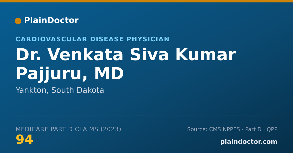 Shareable card for Venkata Siva Kumar Pajjuru, MD - Cardiovascular Disease Physician, Yankton, SD