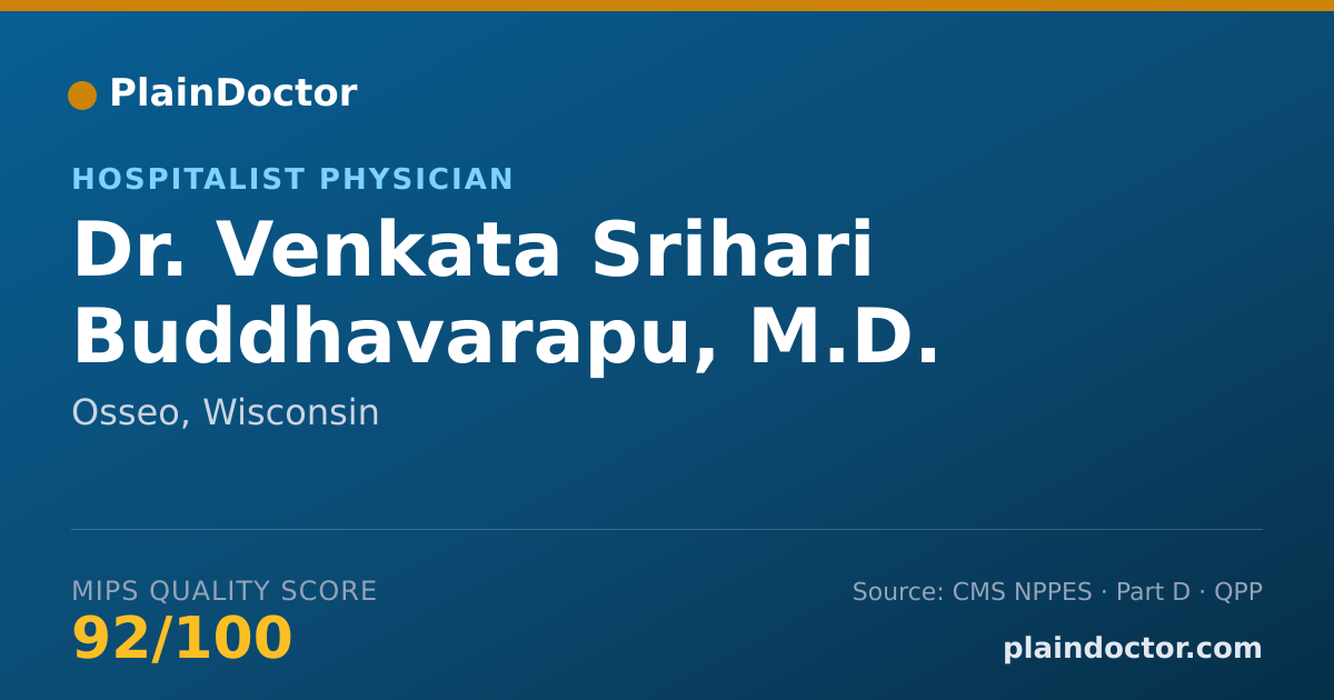 Shareable card for Venkata Srihari Buddhavarapu, M.D. - Hospitalist Physician, Osseo, WI