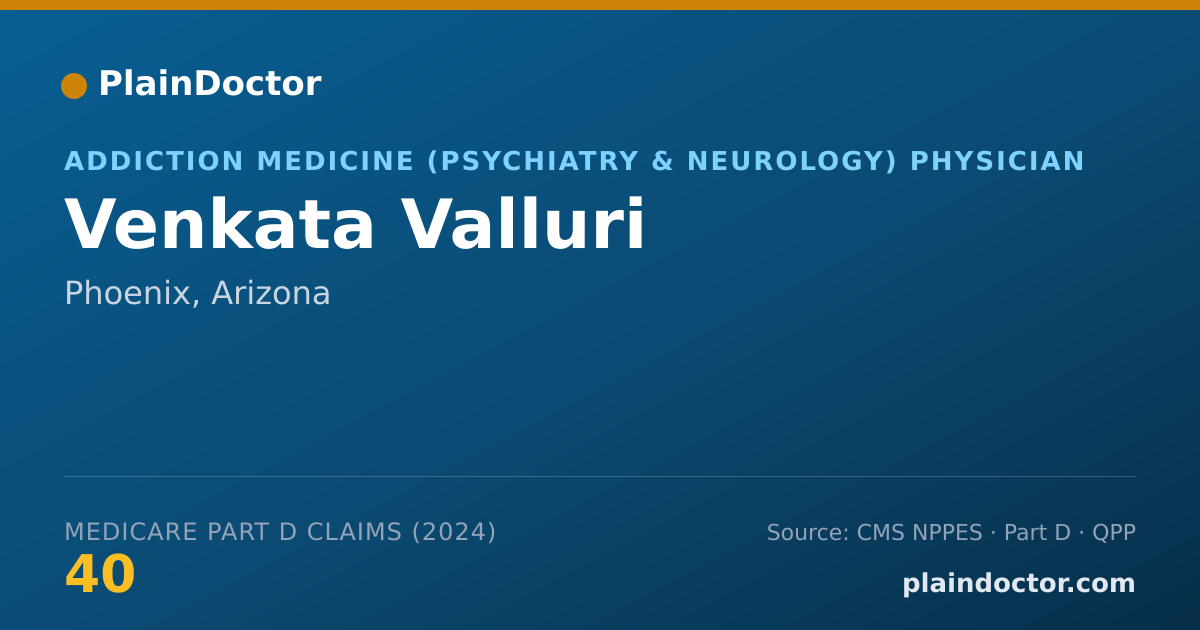 Shareable card for Venkata Valluri - Addiction Medicine (Psychiatry & Neurology) Physician, Phoenix, AZ