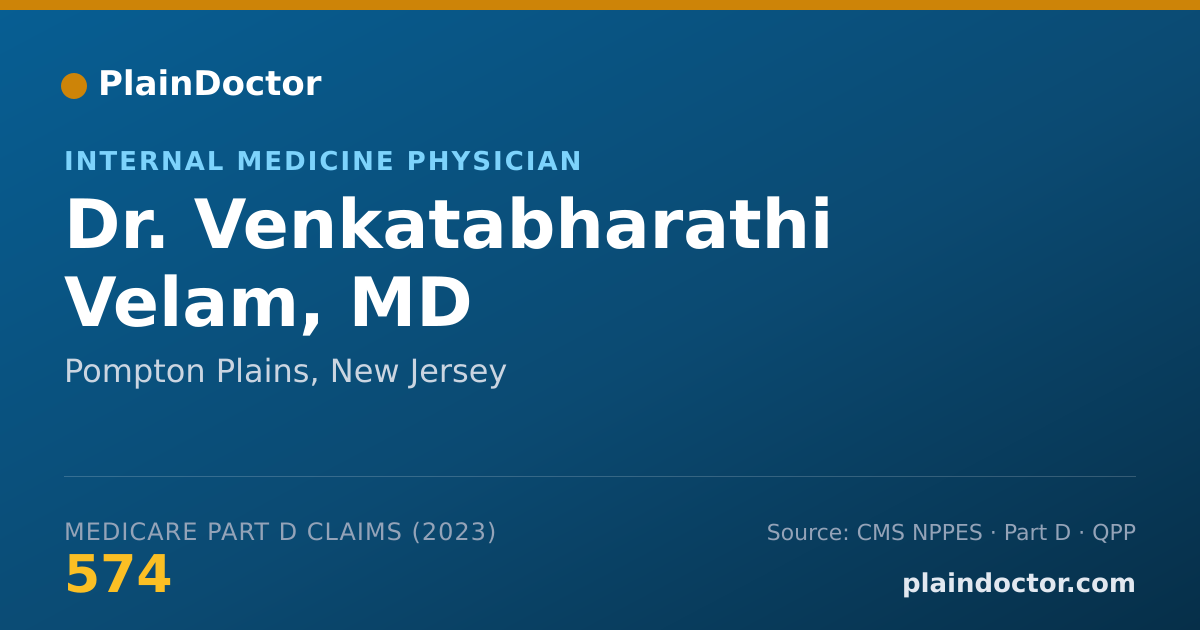 Shareable card for Venkatabharathi Velam, MD - Internal Medicine Physician, Pompton Plains, NJ