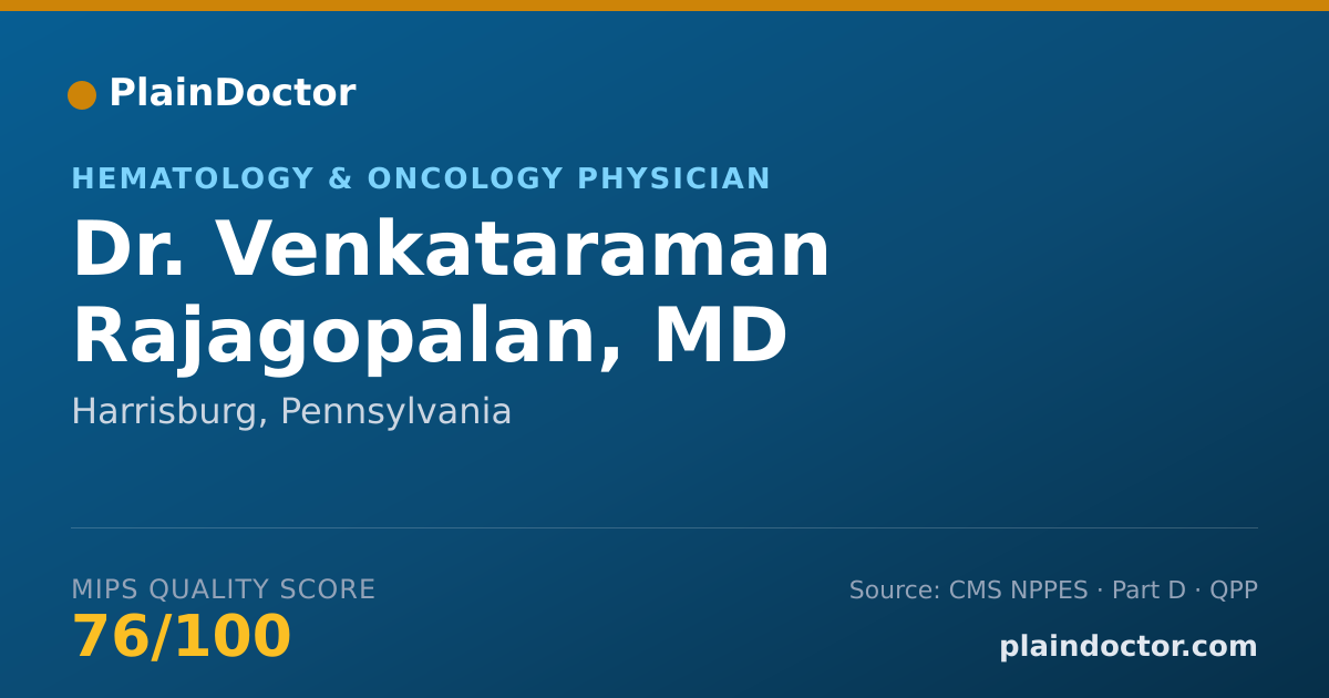 Shareable card for Venkataraman Rajagopalan, MD - Hematology & Oncology Physician, Harrisburg, PA