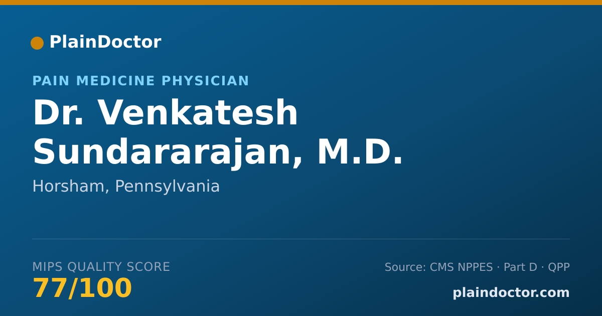 Shareable card for Venkatesh Sundararajan, M.D. - Pain Medicine Physician, Horsham, PA