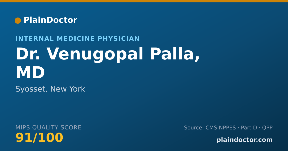 Shareable card for Venugopal Palla, MD - Internal Medicine Physician, Syosset, NY
