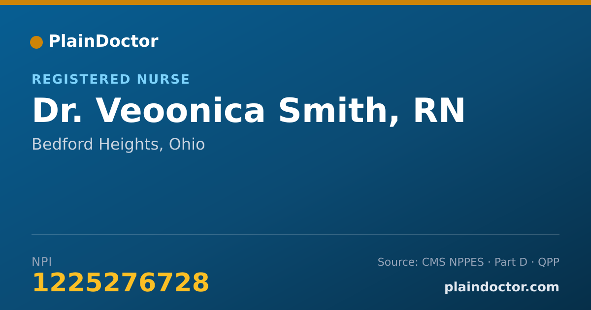 Shareable card for Veoonica Smith, RN - Registered Nurse, Bedford Heights, OH