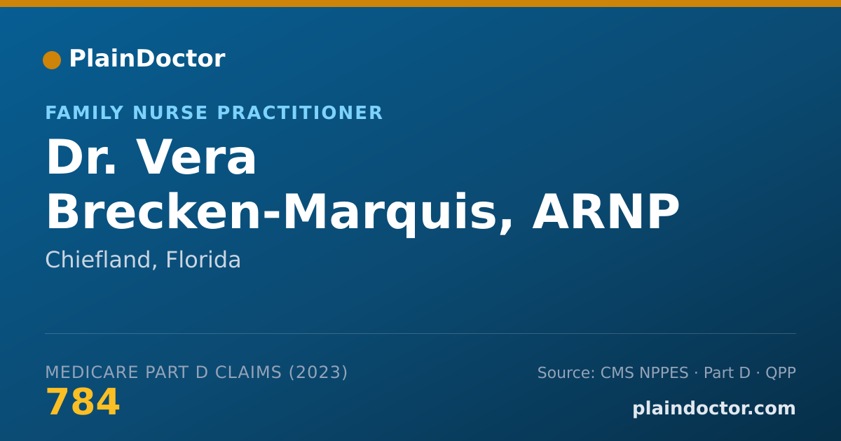 Shareable card for Vera Brecken-Marquis, ARNP - Family Nurse Practitioner, Chiefland, FL