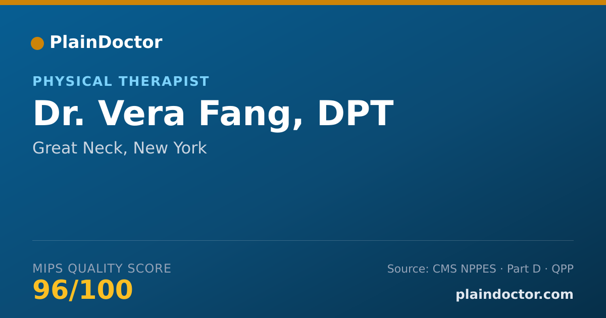 Shareable card for Vera Fang, DPT - Physical Therapist, Great Neck, NY