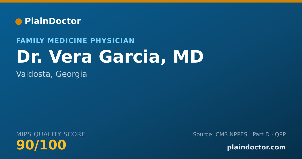 Shareable card for Vera Garcia, MD - Family Medicine Physician, Valdosta, GA