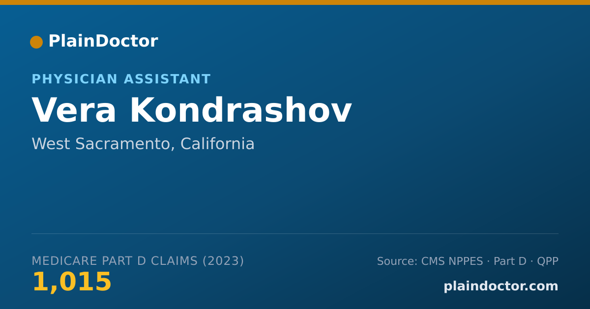 Shareable card for Vera Kondrashov - Physician Assistant, West Sacramento, CA