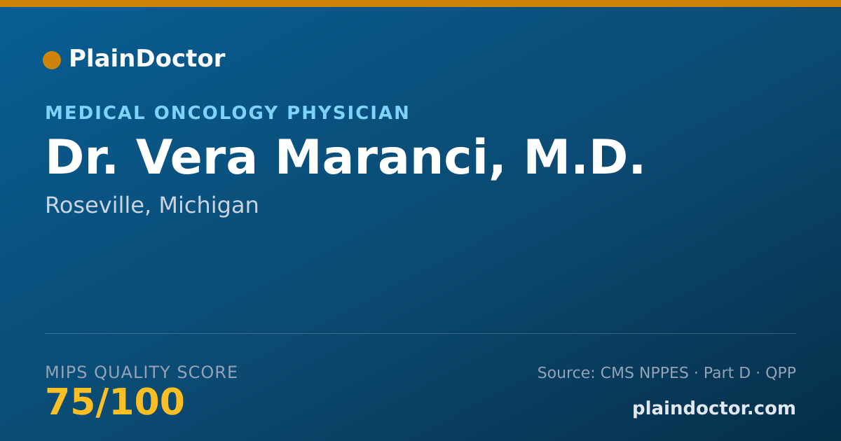 Shareable card for Vera Maranci, M.D. - Medical Oncology Physician, Roseville, MI