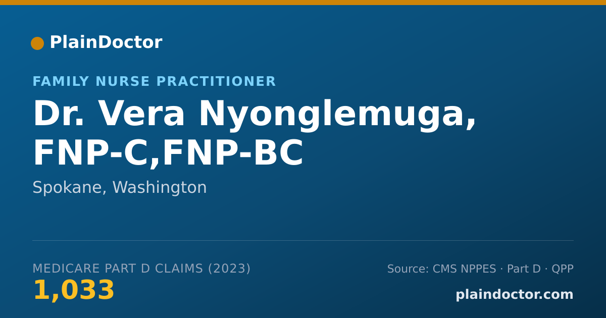 Shareable card for Vera Nyonglemuga, FNP-C,FNP-BC - Family Nurse Practitioner, Spokane, WA