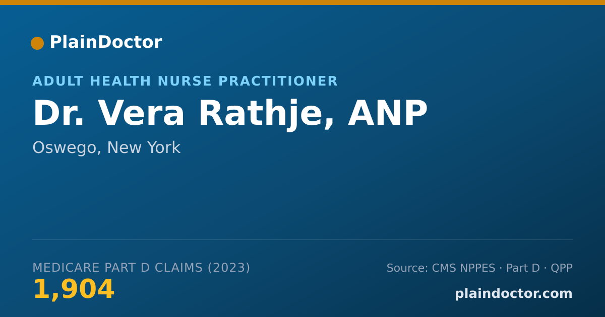 Shareable card for Vera Rathje, ANP - Adult Health Nurse Practitioner, Oswego, NY