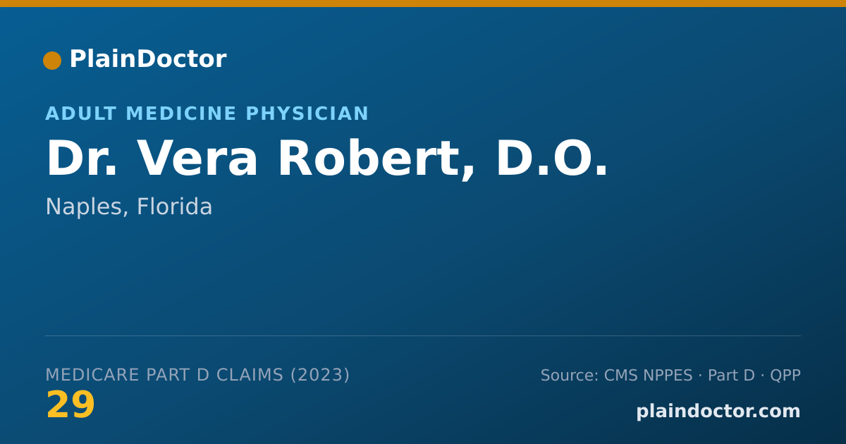 Shareable card for Vera Robert, D.O. - Adult Medicine Physician, Naples, FL