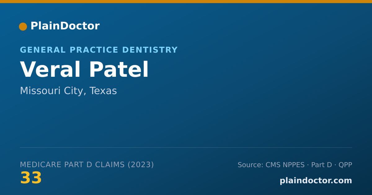 Shareable card for Veral Patel - General Practice Dentistry, Missouri City, TX