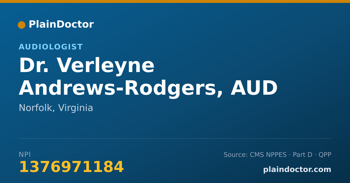 Shareable card for Verleyne Andrews-Rodgers, AUD - Audiologist, Norfolk, VA