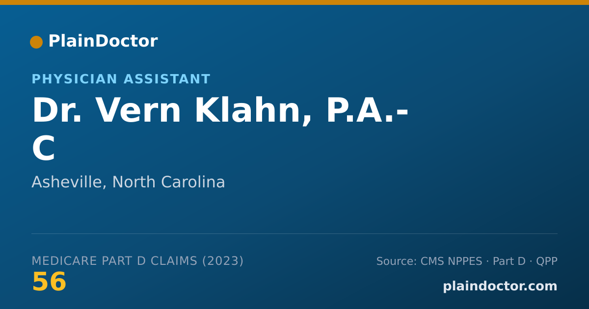 Shareable card for Vern Klahn, P.A.- C - Physician Assistant, Asheville, NC