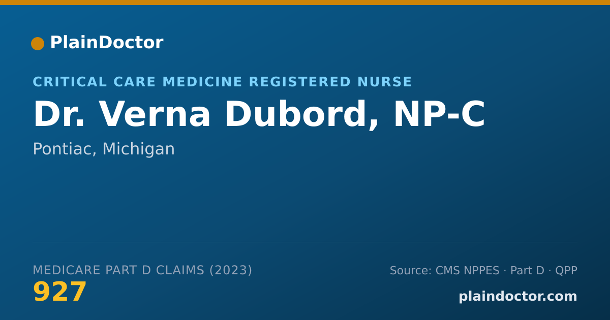 Shareable card for Verna Dubord, NP-C - Critical Care Medicine Registered Nurse, Pontiac, MI