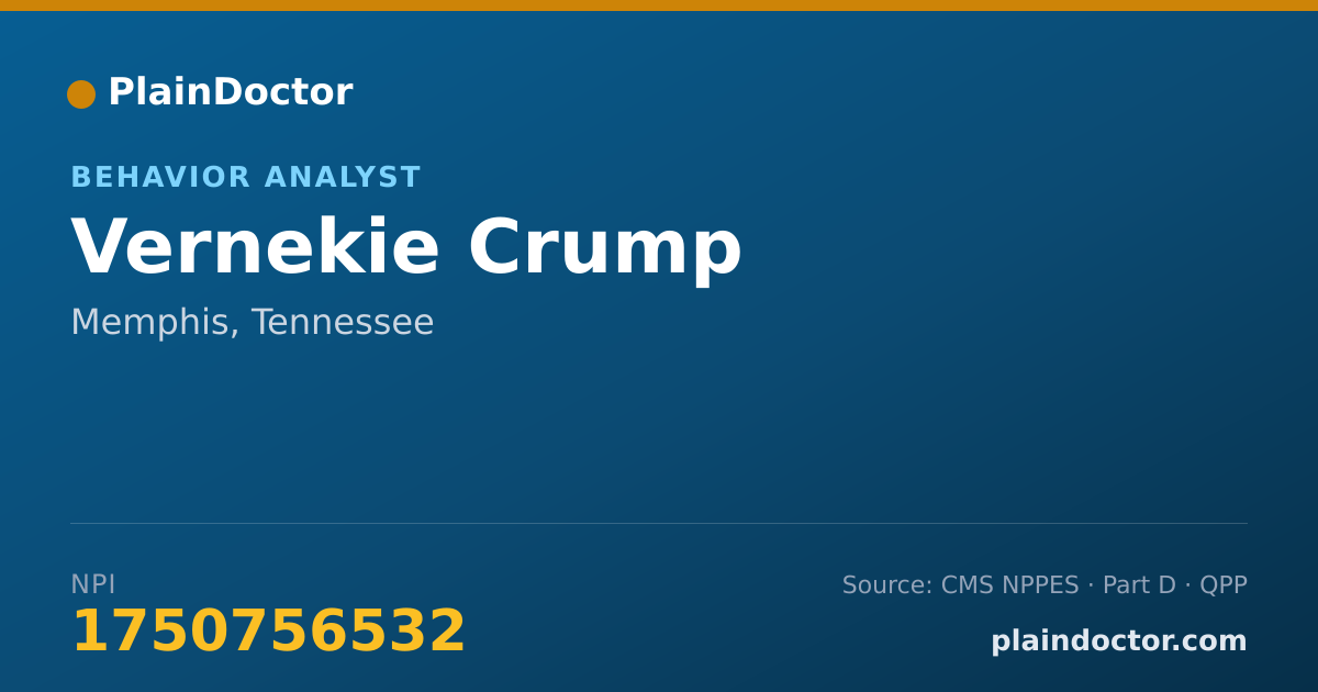 Shareable card for Vernekie Crump - Behavior Analyst, Memphis, TN