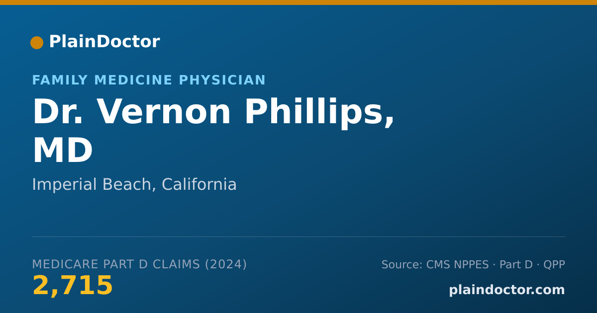 Shareable card for Vernon Phillips, MD - Family Medicine Physician, Imperial Beach, CA