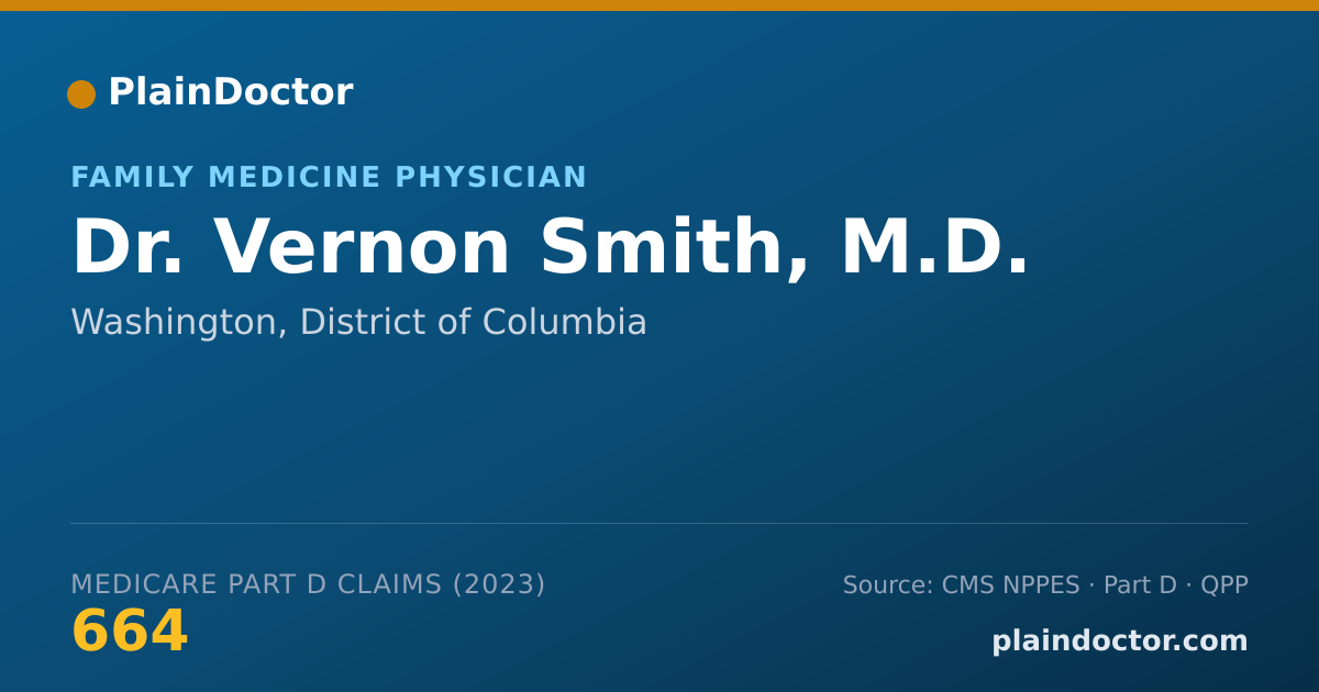 Shareable card for Vernon Smith, M.D. - Family Medicine Physician, Washington, DC